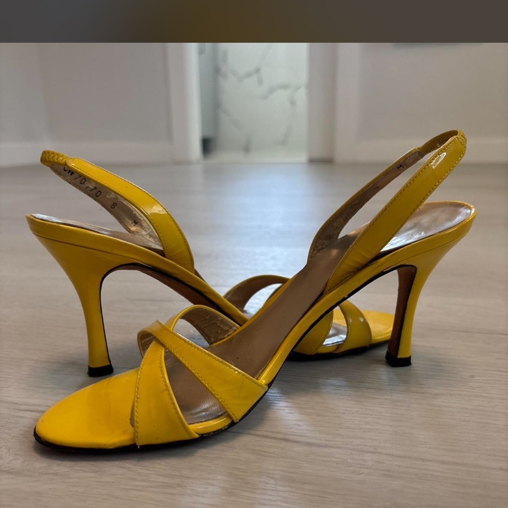 Stuart Weitzman Yellow Slingback Heels